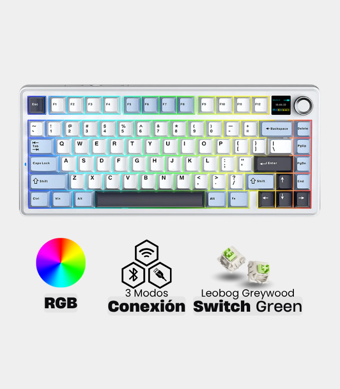 Teclado Mecánico Aula F75 Max Blanco/ Azul