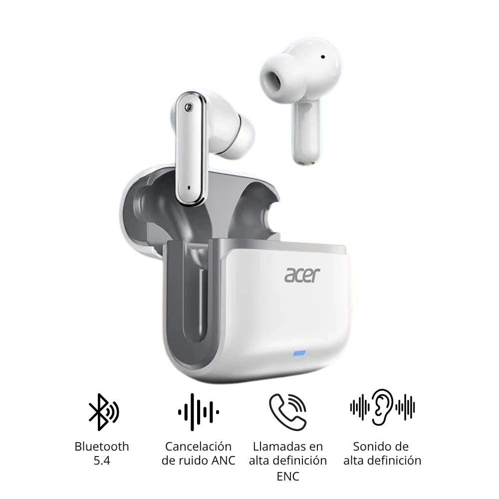 AURICULAR ACER OHR637 Auricular Acer TWS Bluetooth V5.4 ANC + ENC - Imagen 1