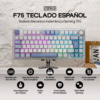 Teclado Mecánico Aula F75 RGB Blanco/Azul/Azul Claro SP - Imagen 2