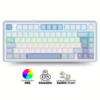Teclado Mecánico Aula F75 RGB Blanco/Azul/Azul Claro SP