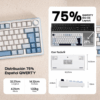 Teclado Mecánico Aula F75 RGB Blanco/Azul/Azul Claro SP - Imagen 3