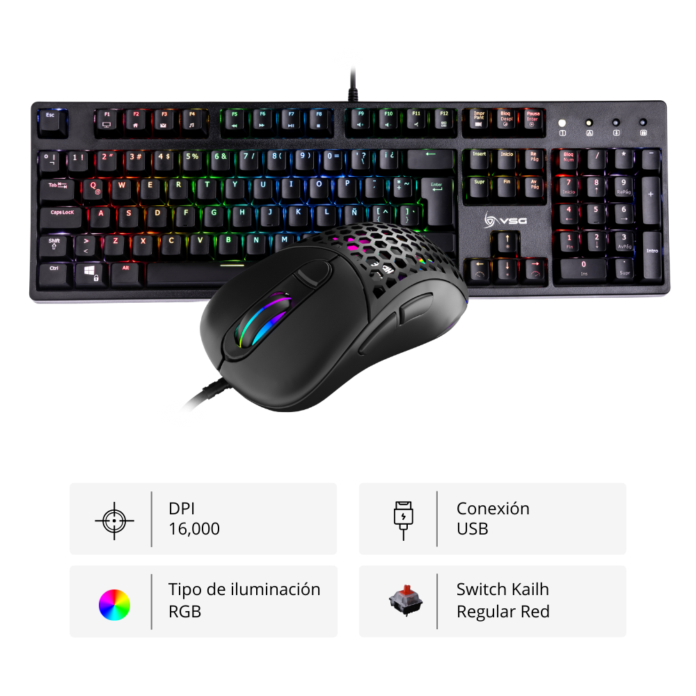 combo-alnilam-aquila-air Combo VSG Teclado + Mouse Aquila Air, Alnilam, Negro - Imagen 1