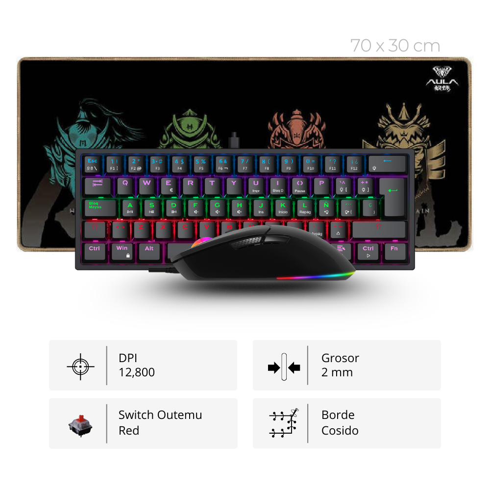 Combo Teclado + Mouse + Pad Negro Combo Vifrozt Teclado + Mouse + Mousepad, Negro - Imagen 1