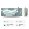 Combo Aula Teclado F3287 Gris/Blanco+ Mouse F820