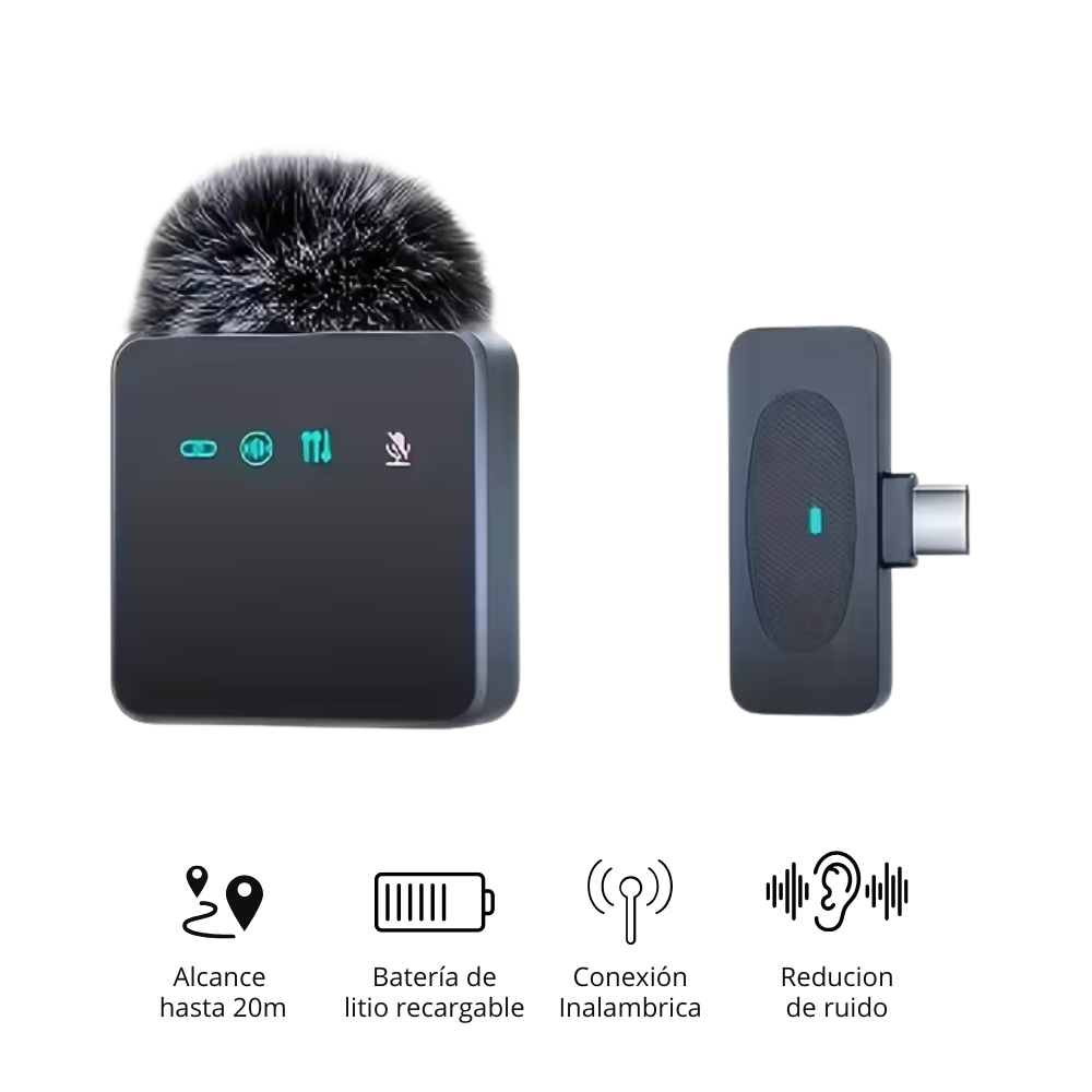 Microfono Lavalier Micrófono Inalámbrico de solapa Cubierta Magnética Antiviento - Imagen 1