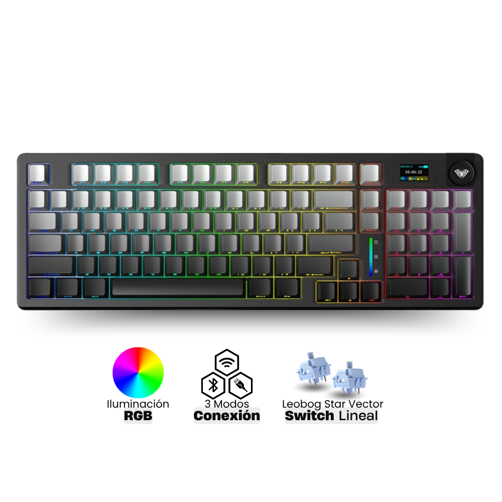 Teclado Aula S98 Pro Negro Teclado Mecánico Aula S98 Pro RGB Negro Degradado EN - Imagen 1