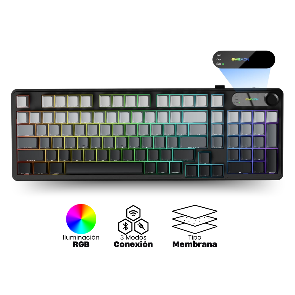 Teclado EWEADN V102 Negro Teclado EWEADN V102 RGB Negro Degradado EN - Imagen 1