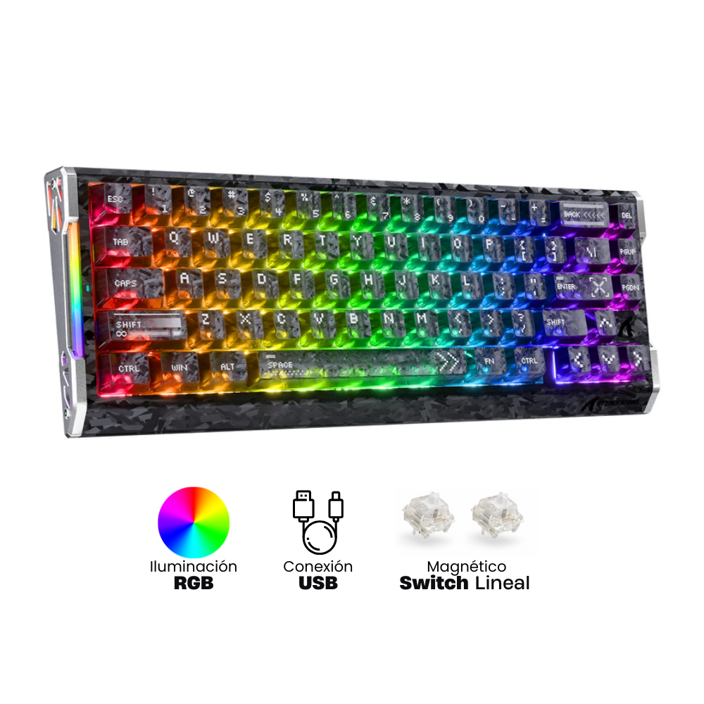 Teclado Attack Shark R68 He Black Carbon Teclado Magnético Attack Shark R68 He Black Carbon EN - Imagen 1