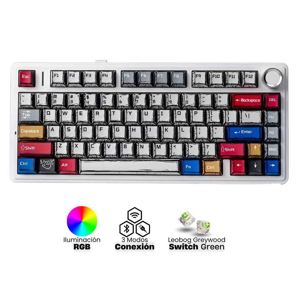 Teclado Aula F75 Comic Teclado Mecánico Aula F75 RGB Comic EN - Imagen 1