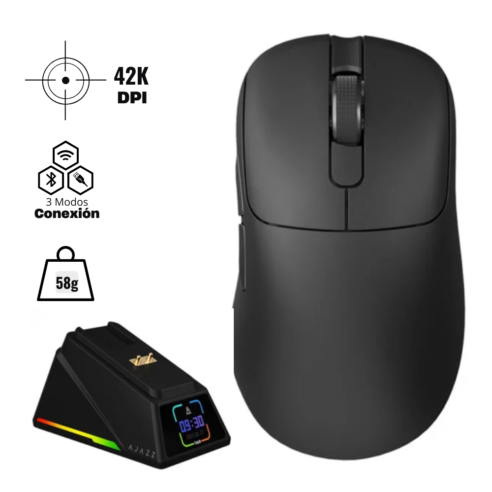 Mouse Ajazz AJ179 APEX Mouse Gamer Ajazz AJ179 Apex DPI 42,000 8Khz Black - Imagen 1